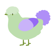 A gluppy and lilac chicken