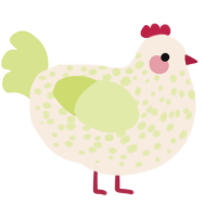 apple poppin boba, a cream and lemon chicken with a speckle pattern