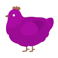 Plum, a plum chicken with a head pattern