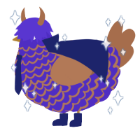 Some kind of pottery, a indigo and brown chicken with a lace pattern