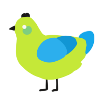 A lime and sky chicken