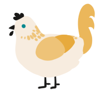 baby lemon, a cream and honey chicken with a neck-speckle pattern