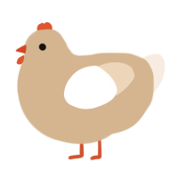 A beige and cream chicken