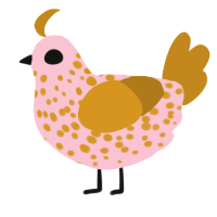 (unnamed), a rose and ochre chicken with a speckle pattern