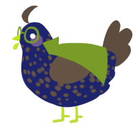 机, a navy and bark chicken with a speckle pattern