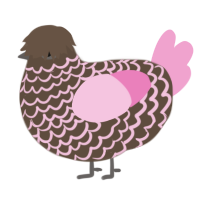 A bark and pink chicken with a lace pattern