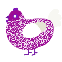 (unnamed), a plum and white chicken with a double-lace pattern