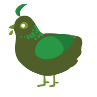 A olive and viridian chicken with a neck-speckle pattern