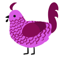 A orchid and wine chicken with a lace pattern