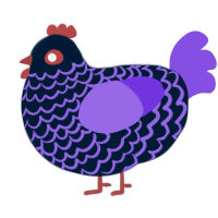 dawn, a tumblr and blurple chicken with a lace pattern