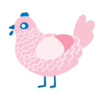 A rose chicken with a lace pattern