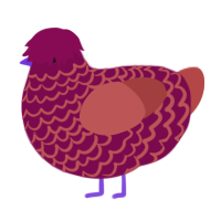 A wine and red chicken with a lace pattern
