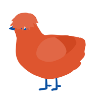Mixer, a vermilion chicken