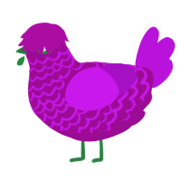 purpoule, a plum and amethyst chicken with a lace pattern