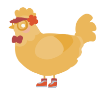 A honey chicken with a head pattern