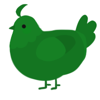 A leaf chicken with a head pattern