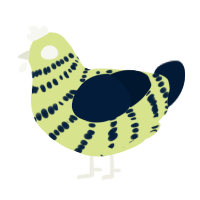 A lemon and tumblr chicken with a bar pattern