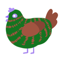 A leaf and russet chicken with a bar pattern