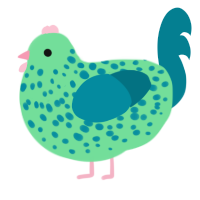 A spring and sea chicken with a speckle pattern