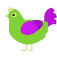 Jumbo Josh, a grass and amethyst chicken