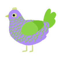 Animal Jam Halloween, a lilac and grass chicken with a lace pattern