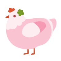 A rose chicken with a head pattern
