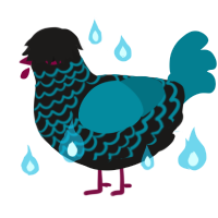 Marie, a sable and sea chicken with a lace pattern