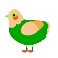 math, a leaf and beige chicken with a head pattern