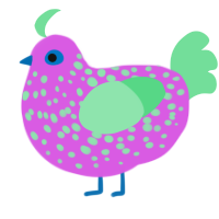 A orchid and spring chicken with a speckle pattern
