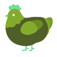 (unnamed), a olive and chartreuse chicken with a head pattern