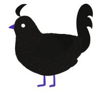 A sable and black chicken with a lace pattern