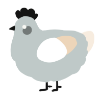 The Moon, a silver and cream chicken