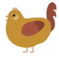 A gold and russet chicken