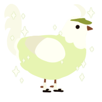 Jaska, a apple and white chicken with a head pattern