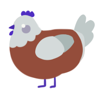 A russet and silver chicken with a head pattern