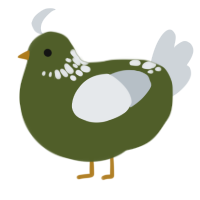 A olive and mist chicken with a neck-speckle pattern