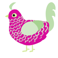 (unnamed), a fuchsia and gluppy chicken with a lace pattern
