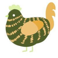 A olive and honey chicken with a bar pattern