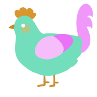 A mint and lavender chicken