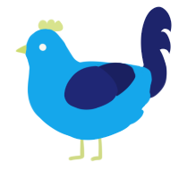 A sky and navy chicken