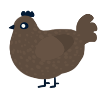 stool sample, a bark chicken with a speckle pattern