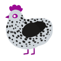 A mist and sable chicken with a speckle pattern