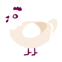 Chiklet, a cream chicken with a head pattern