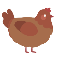 La Muscade, a brown and russet chicken with a head pattern