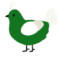 A leaf and white chicken