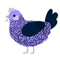 A lilac and tumblr chicken with a double-lace pattern