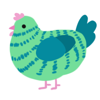 A spring and sea chicken with a bar pattern