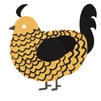 Music is Wow, a honey and sable chicken with a lace pattern