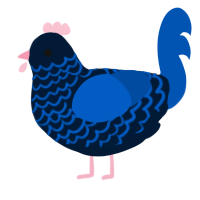 Abyssopelagic, a tumblr and ultramarine chicken with a lace pattern