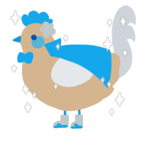 A beige and mist chicken